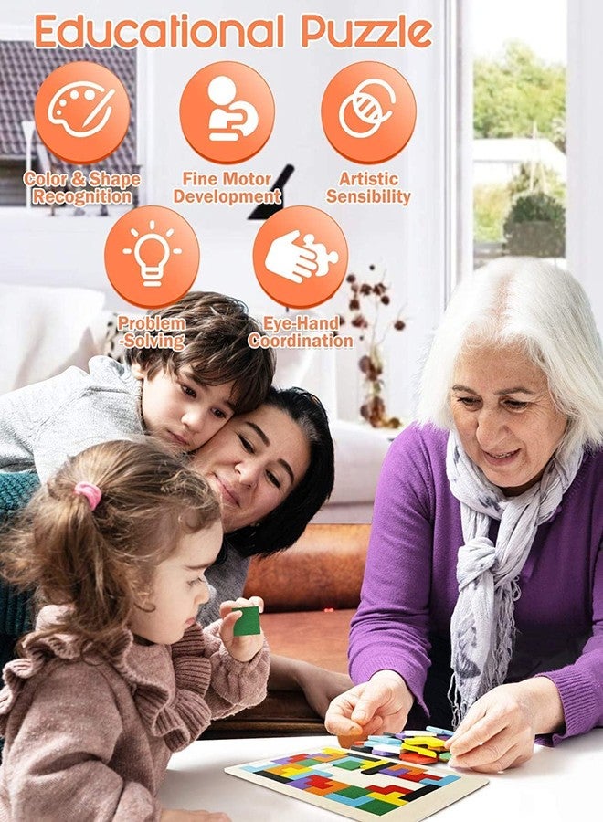 WEZOSHINET ألعاب ألغاز خشبية من WEZOSHINET لتنمية الذكاء، لعبة ألغاز خشبية روسية، ألغاز مكعبات تعليمية للأطفال من عمر 3 سنوات فما فوق، ألعاب بناء خشبية لتنمية الذكاء والدماغ. - Image 3